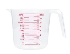 Large 4-Cup Capacity Clear Plastic Measuring Cups - £5.49 GBP
