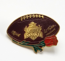 1993 NFL Super Bowl XXVII Media Press Pin Rose Bowl Pasadena Cowboys vs Bills - £24.64 GBP