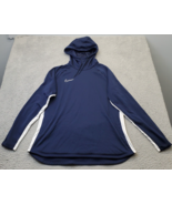 Nike Hoodie Mens Large Navy Dri Fit Lined Fleece Long Sleeve Drawstring ... - $23.05