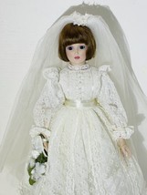 Danbury Mint Gloria Vanderbilt Porcelain Doll Collection Summer Bride w Stand - £40.70 GBP