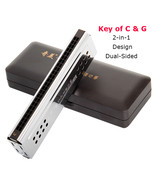 2-in-1 Tremolo Harmonica Key of C&G 24 Double Holes with 48 Reeds Harp - $29.00