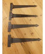 4 LARGE Strap T Hinges 15&quot; Tee Hand Forged In Fire Barn Rustic Medieval ... - $1,285.97 MXN