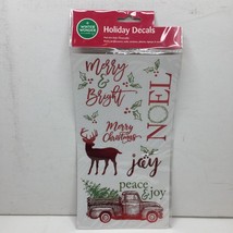 Christmas Holiday Decals Peel &amp; Stick Removable Truck Farmhouse Noel Joy Deer - £7.80 GBP