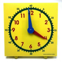 Yellow Student Clock Teaching Learning Tool Aid Homeschool Home School Toy - £9.25 GBP