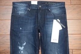 Armani Exchange A|X J14 Men&#39;s Skinny Fit Scraped Stretch Cotton Jeans 32L 32X34 - £49.20 GBP