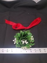 Vintage Hanging Mistletoe Kissing Ball 7” Christmas Holiday Decor Red Ri... - $12.26