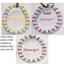 Imitation Glass Pearl SP Collar Stretch Bracelet 3 colors choices - £13.87 GBP