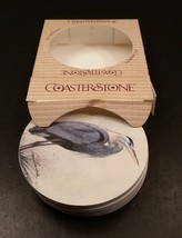 Set of 4 Unused CoasterStone Sandstone Blue Heron or Crane Coasters Orig... - $24.99