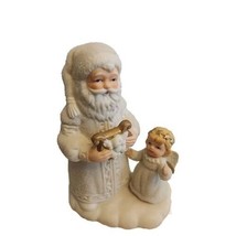 Vintage 6&quot;  Homco Porcelain Santa &amp; Little Angel - $13.67 CAD