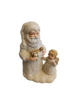 Vintage 6&quot;  Homco Porcelain Santa &amp; Little Angel - $9.99