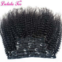 Afro Kinky Curly Clip In Human Hair Extensions 4B 4C Brazilian Remy Hair Natural - £18.97 GBP+