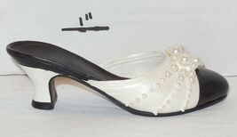 1999 JUST THE RIGHT SHOE #25010 MINIATURE Pearl Mule Heels White Raine W... - $8.88
