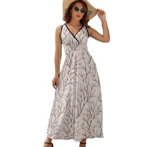 Mondxflaur Flowers Summer Dresses for Women V-neck Sleeveless Long Dress - £28.76 GBP+