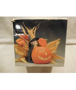 Frederick Worldwide Taiwan Ceramic Halloween Witch Cat Pumpkin Night Lig... - $374.48 MXN