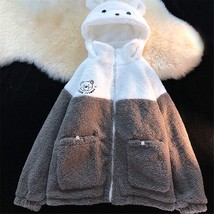 Nter cute hooded zip up jacket teddy bear hoodie sweatshirts harajuku clothes for women thumb200