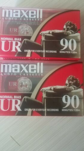 6 Maxell UR 90 Audio Cassette Tape Normal Bias Single New Sealed - $28.84