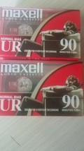 6 Maxell UR 90 Audio Cassette Tape Normal Bias Single New Sealed - $39.48 CAD