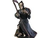 Grim Reaper Full Black Art Figurine with Skulls Marka Gallery Collectibl... - $16.95
