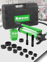 Amzcnc 8 Ton 1/2 Inch To 2 Inch Hydraulic Knockout Punch Driver Tool Kit With 6 - £101.49 GBP