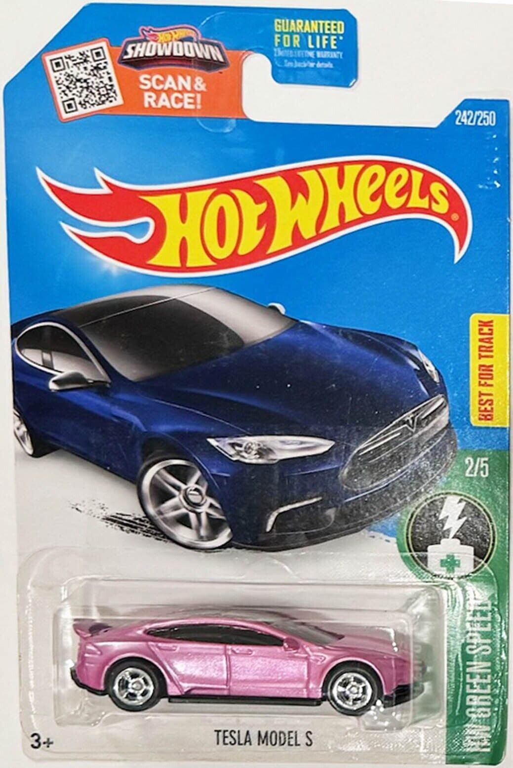 Pink TESLA Model S Custom Hot Wheels w/ RR Wheel Swap - $51.94