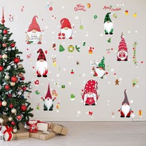 9 Sheets Christmas Gnomes Wall Stickers Christmas Wall Decals Winter Gno... - $15.19