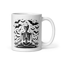 Yoga Skeleton Sukhasana Pose Coffee &amp; Tea Mug Bats - £8.03 GBP+