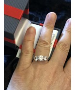 Sterling Silver Round Cut White Sapphire Eternity Three Stone Ring  - $1,130.79 MXN