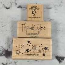 Stampin Up Rubber Stamps Lot of 3 Thank you Celebration Stars  - £7.72 GBP