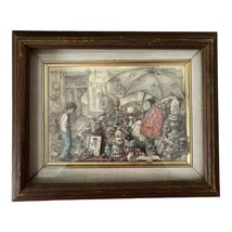 Vintage Anton Pieck Framed 3D Art Print – Old Market Scene with Boy – Shadow Box - $665.56 MXN