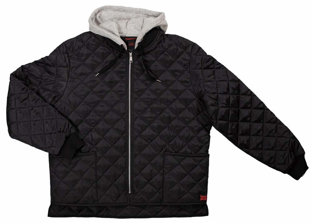 Tough Duck Men's Quilted Hooded Freezer Jacket (3XL) WJ26 Black
