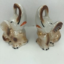 VTG Ceramic Lusterware 2 Elephant Figurines Statue Made in Brazil Iridescent - £14.93 GBP