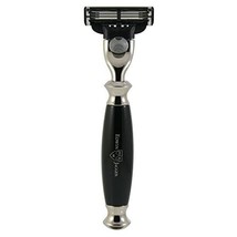 Edwin Jagger Simulated Ebony Gillette Mach 3 Razor with Nickel Plated Collar and - £48.77 GBP