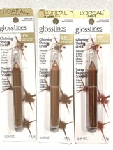 3X L&#39;Oreal Glosslines Glistening Shadow Liner Shimmer Pencil 2 Fawn Flas... - $26.01