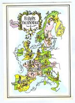 Pan American World Airways Europe Occidentale Map Menu Rainbow Service - $34.61