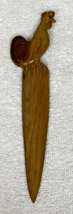 Vintage Hand Carved Wood Letter Opener Figural Chicken Rooster Handle 6 ... - $18.32