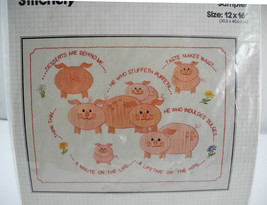 Bucilla Stitchery &quot;Watch Your Weight&quot; Pig Diet Sampler Embroidery Kit-12... - $9.45