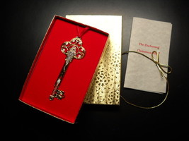 Star Castle 1991 The Enchanted Christmas Key Ornament 24kt gold plate Boxed - $12.99