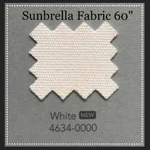 Sunbrella Fabric 60&quot; Wide White By the Yard NEW COLOR - £21.89 GBP
