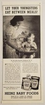 1945 Print Ad Heinz Baby Foods Baby Boy in High Chair Fed by Mom - $11.68