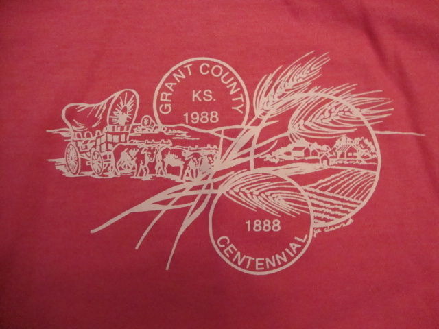 Primary image for Vintage Grant County KS. 1988 Souvenir Pink Soft T Shirt Size S 
