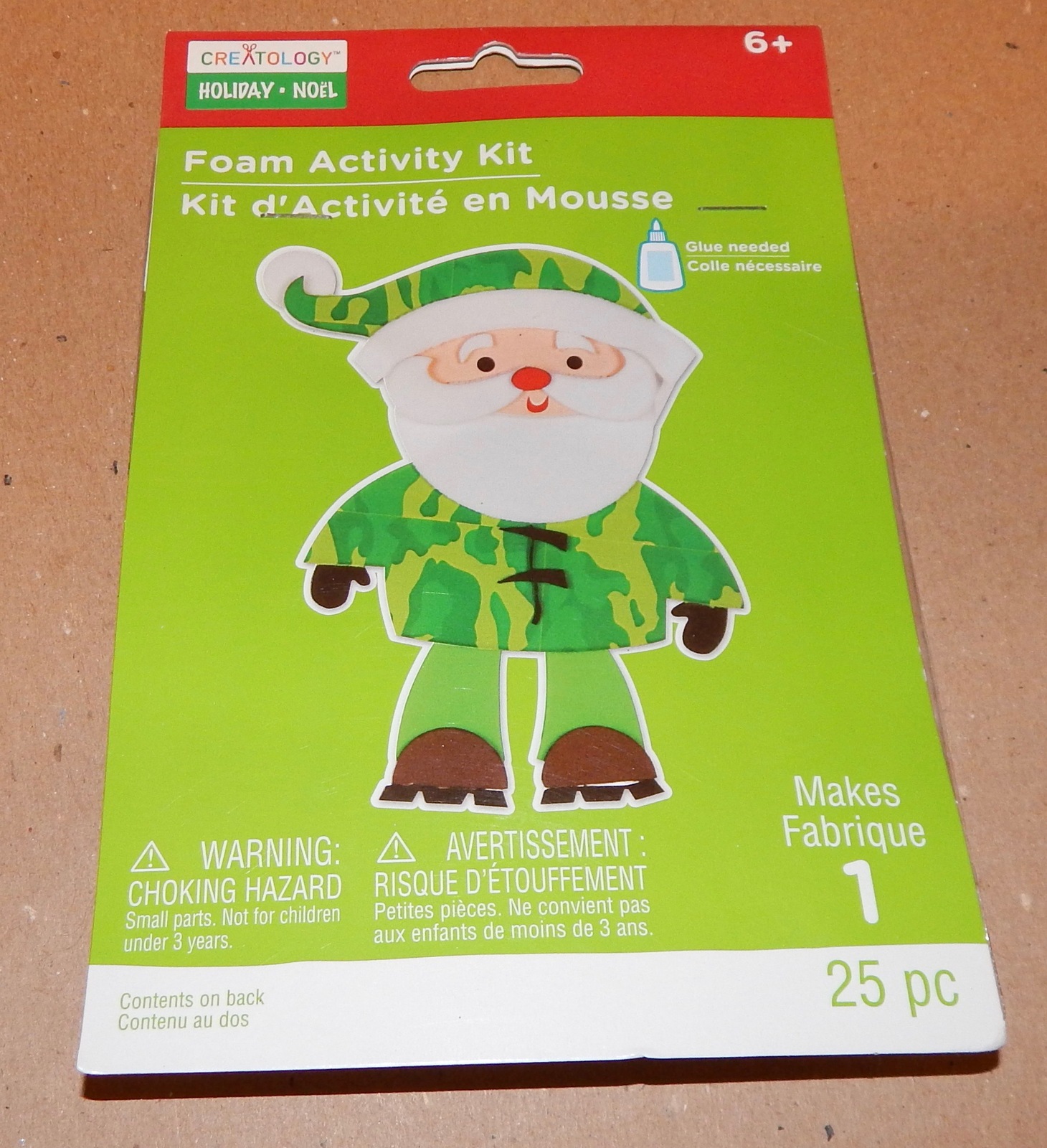 Christmas Craft Foam Activity Kit Creatology 25pc Camouflage Santa 93J - $6.49