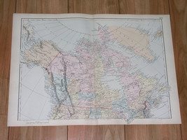 1891 Antique Map Of Canada Old Provinces Assiniboia Athabasca / Alaska Greenland - £20.59 GBP