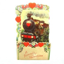Vintage Valentine Pull Down Die Cut Boy Train Conductor Standup Germany 1920-30s - £19.51 GBP