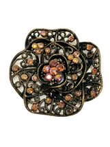 Vintage Gold Bronze Tone Flower Faux Pink Rhinestones Brooch Pin 1 3/4” ... - €9,46 EUR