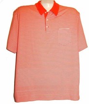 Ralph Lauren Orange White Stripes Polo Men's Cotton Casual T-Shirt Size L P/O - £9.74 GBP