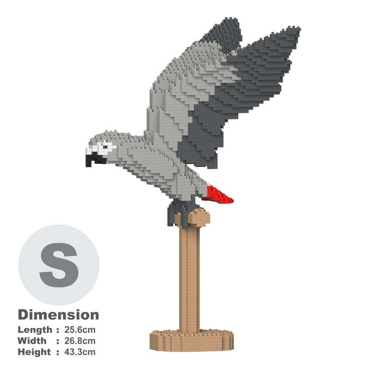 African Grey Parrot Sculpture (JEKCA Lego Brick) DIY Kit