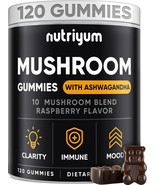 Mushroom Gummies 10 Blend – 120 Gummies | Lions Mane, Reishi, Turkey Tai... - $20.41 CAD