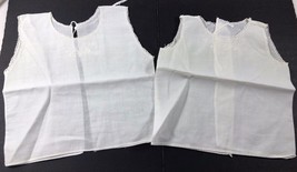 lot of 2 1960&#39;s Italy made Newborn baby cotton floral embroidery white - $23.76