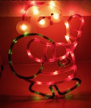 Christmas Instant Decor Lighted Santa 43 Mini Lights Suction Cup 17&quot; x 16&quot; 93N - £7.63 GBP