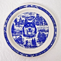 Vernon Kilns Alaska Miniature Plate Blue White Huskey 4 3/8 inch Totems - $18.32